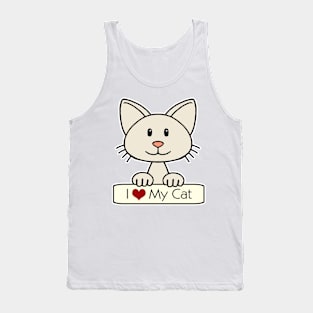 Cream Cat Tank Top